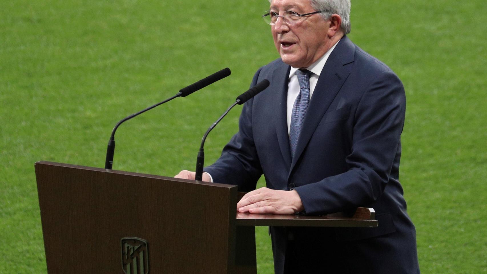 Enrique Cerezo, durante la celebración del título de Liga del Atlético de Madrid