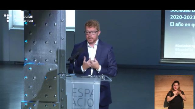 Sergio Oslé, nuevo CEO de Telefónica España, en la presentación del informe 'Sociedad Digital en España'.