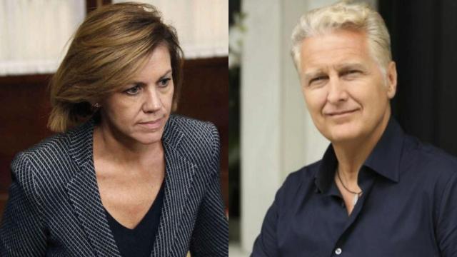 La exsecretaria general del PP, María Dolores de Cospedal, junto a su sobrino político, José Herrero de Egaña.