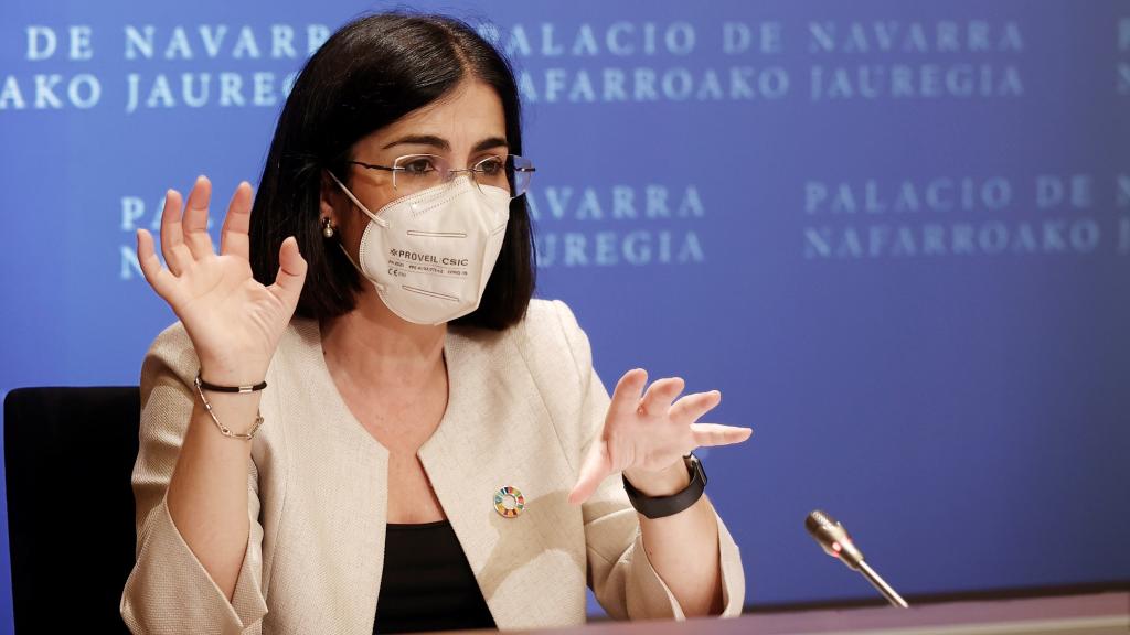 Carolina Darias, ministra de Sanidad, durante un Consejo Interterritorial.