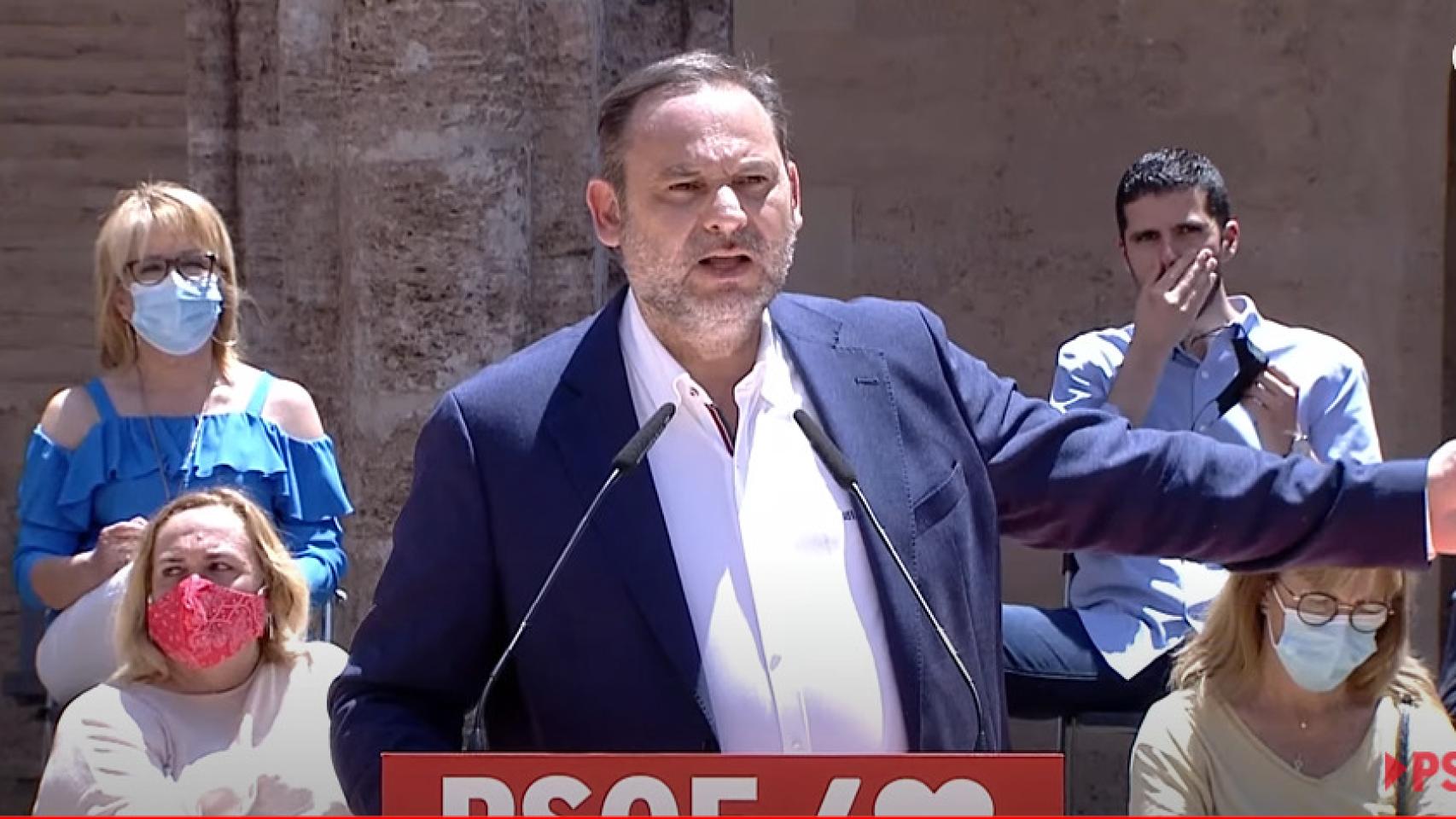 Ábalos este domingo en Valencia.