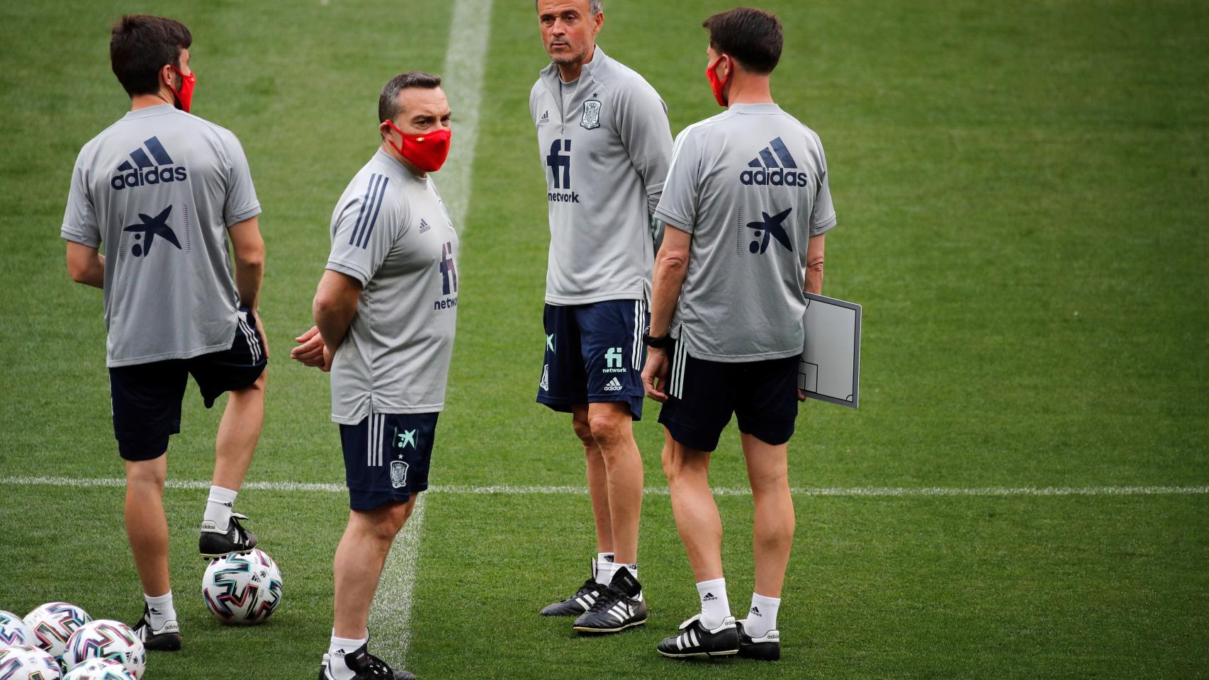 Luis Enrique, durante un entrenamiento de la Selección