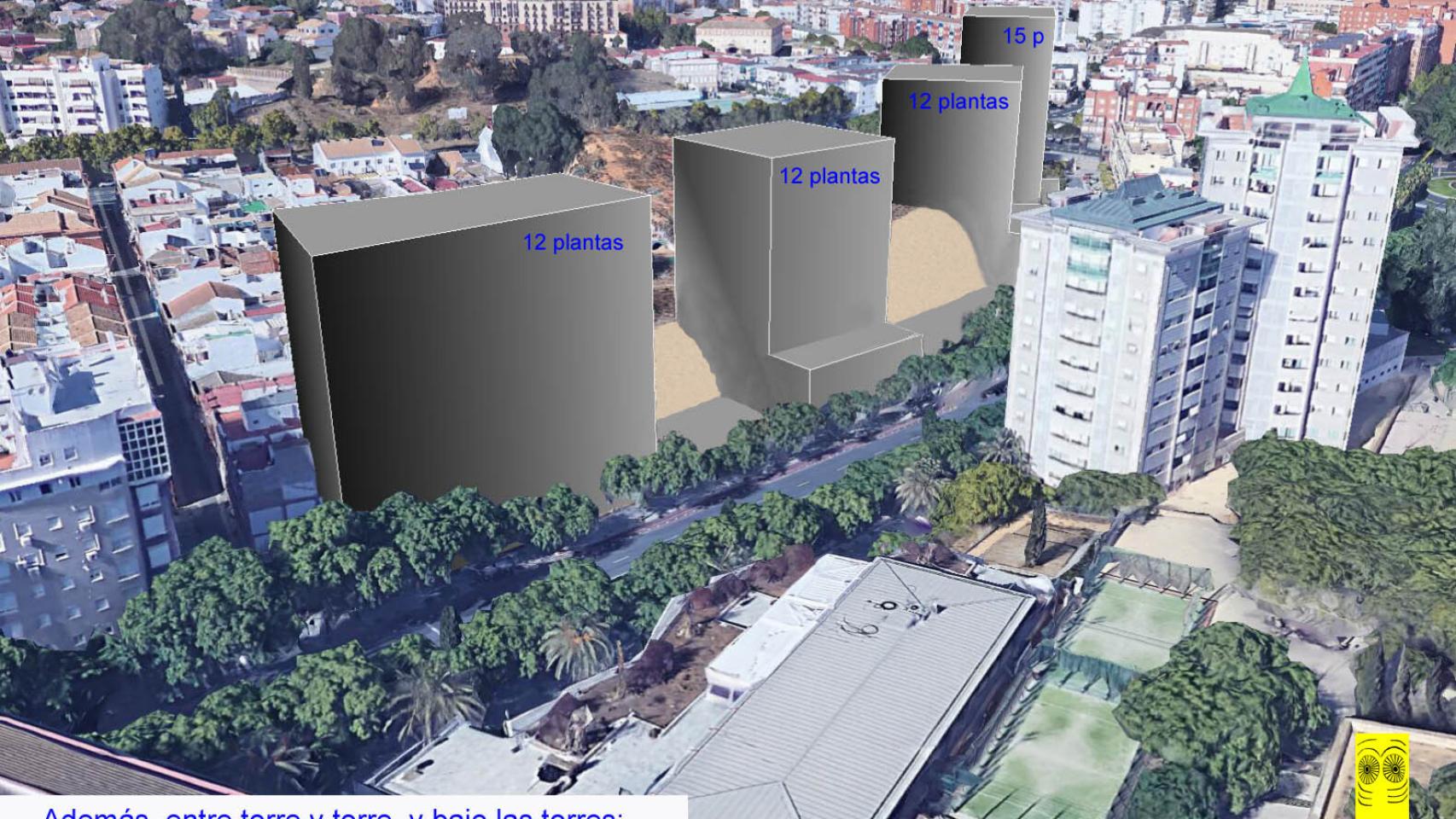 Reconstrucción hipotética de los edificios sobre la necrópolis tartésica.