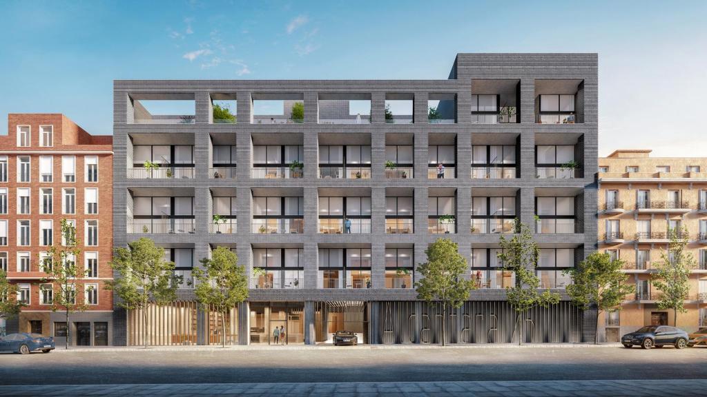 Fachada exterior de 'Alcántara 25', el proyecto residencial de lujo que levanta Princeton en Madrid