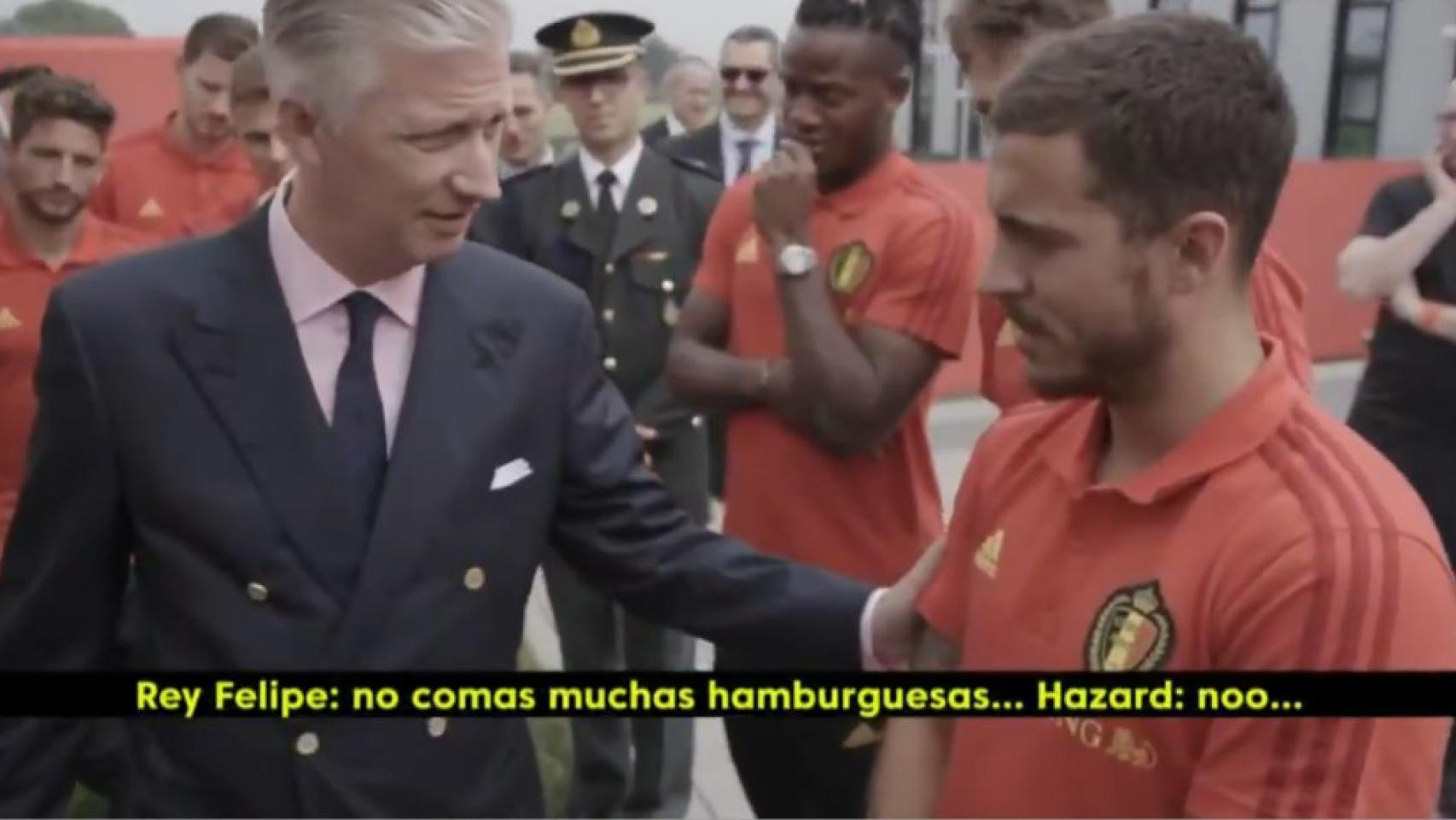 El rey de Bélgica y Hazard