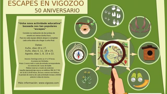 Cartel de las actividades de verano en VigoZoo