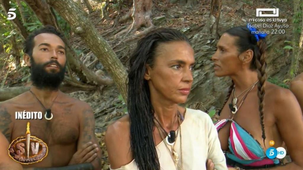 Omar, Olga y Lara Sajen este miércoles en 'Supervivientes'.