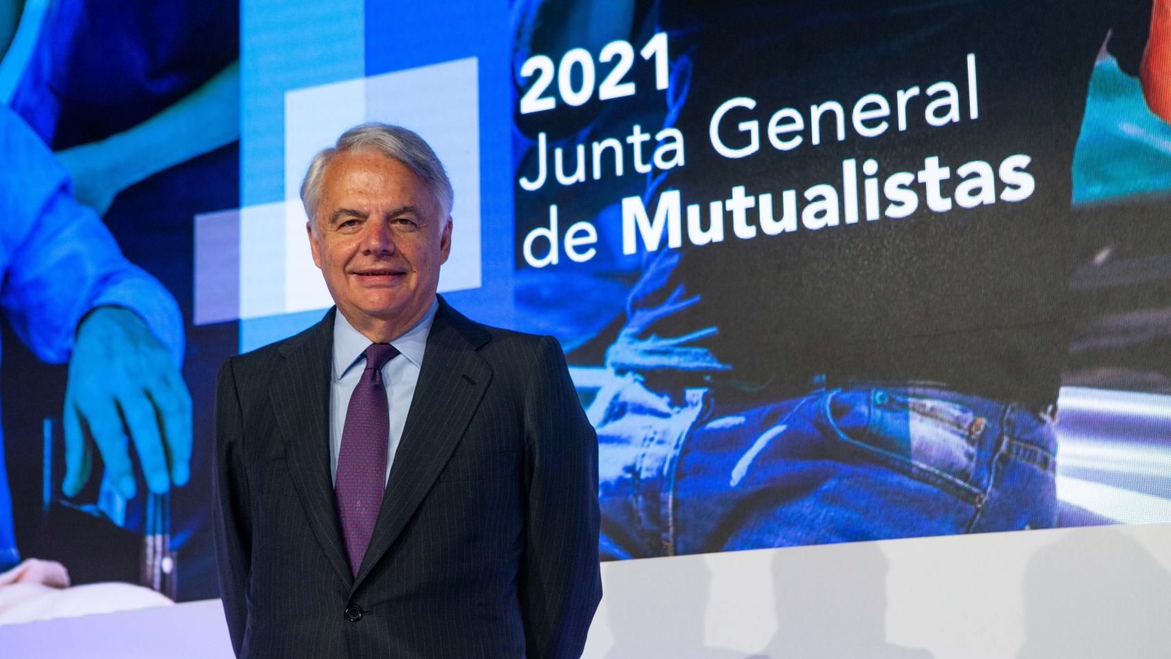 Ignacio Garralda durante la última junta de mutualistas.