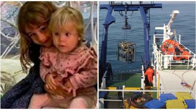 Olivia y Anna, junto al sonar que ha ayudado a encontrar a la menor.