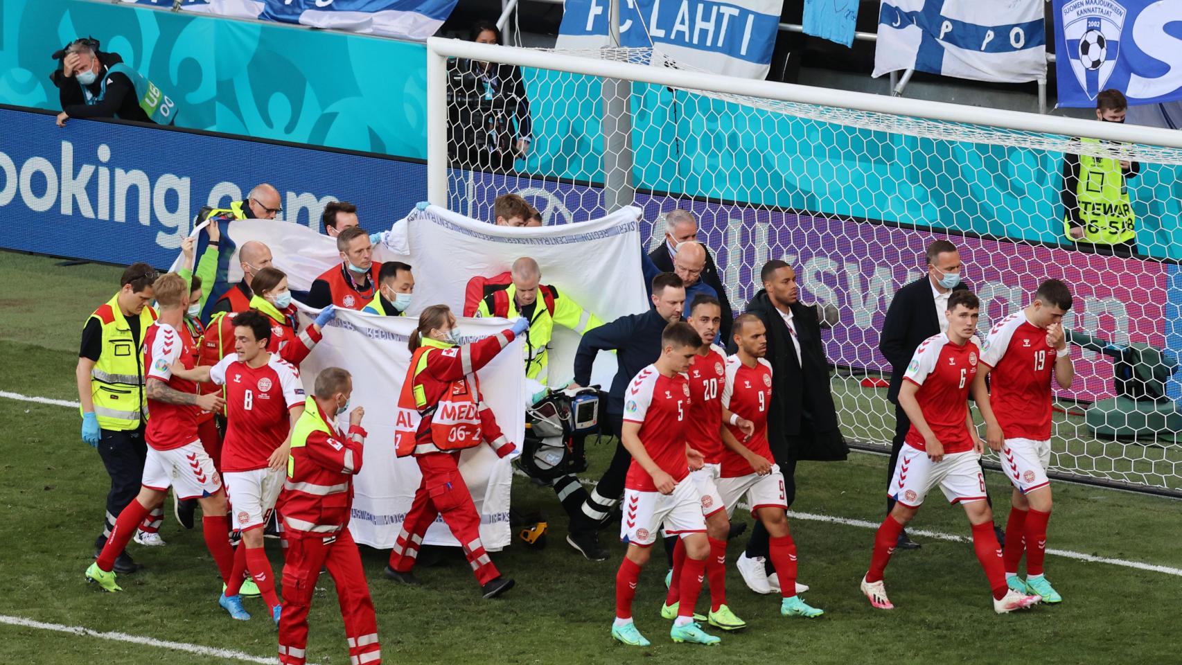 Las imágenes del horror en el Dinamarca - Finlandia: la secuencia del desvanecimiento de Eriksen