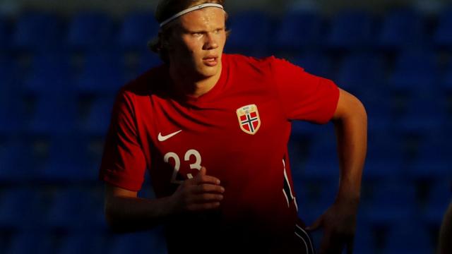 Erling Haaland, durante un partido con Noruega
