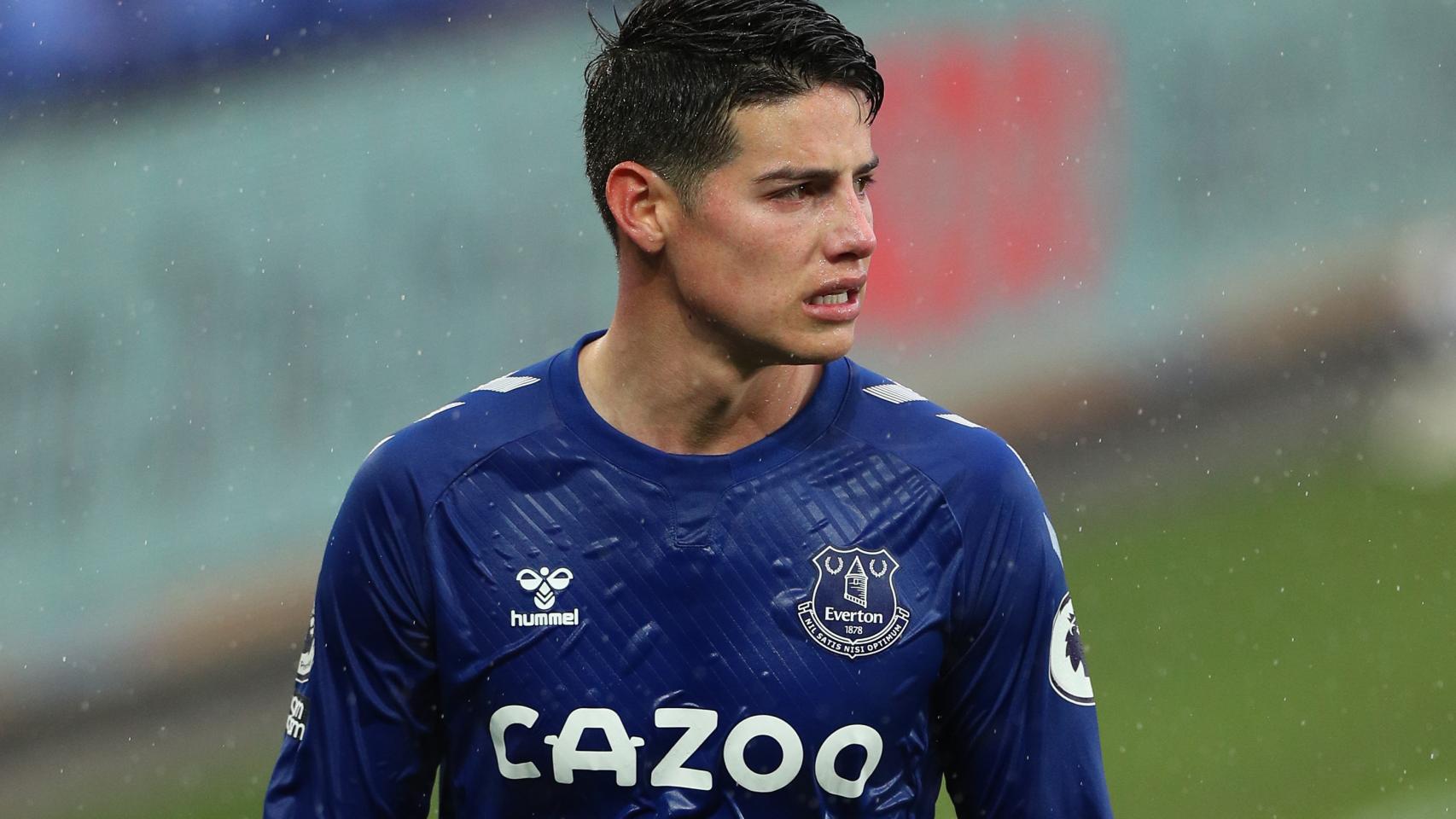 James Rodríguez, durante un partido con el Everton