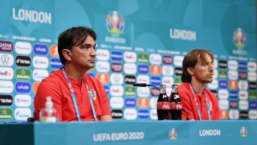Luka Modric junto al seleccionador de Croacia Dalic