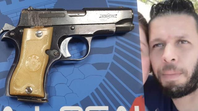 El arma que usó Carlos para tirotear a Younes.