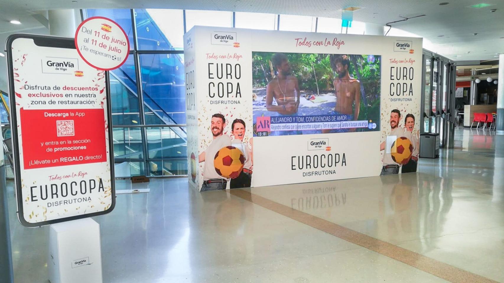 El Centro Comercial Gran Vía de Vigo celebra la Eurocopa con una pantalla gigante