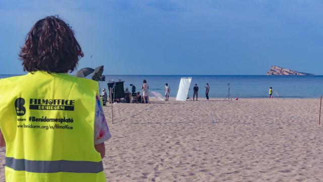 Rodaje este martes en la playa de Levante de Benidorm.