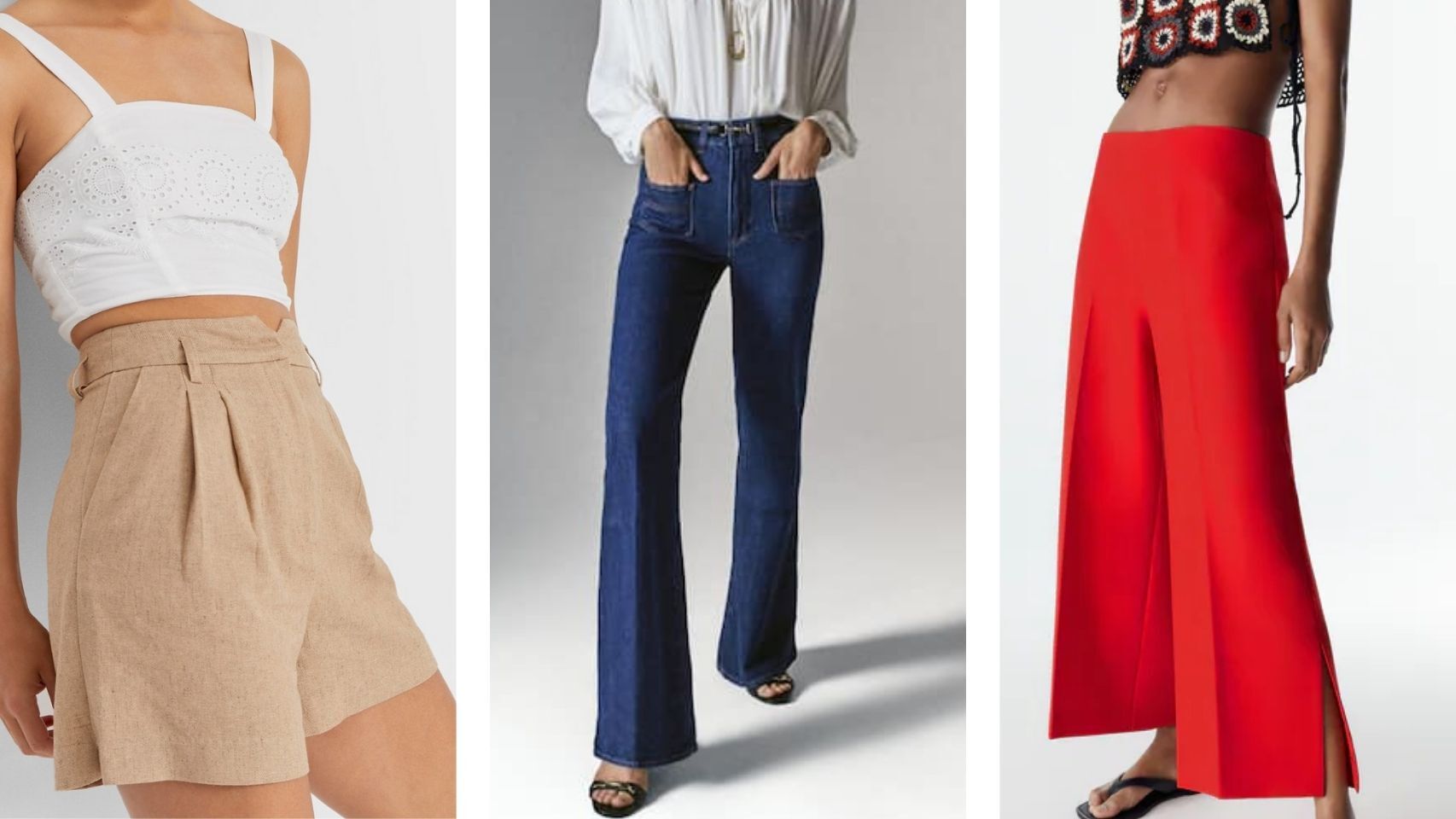 De tiro muy alto y cortes rectos: los  'jeans' que mejor sientan a las chicas bajitas.