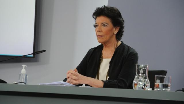 Isabel Celaá, ministra de Educación y Formación Profesional, durante la rueda de prensa del Consejo de Ministros.