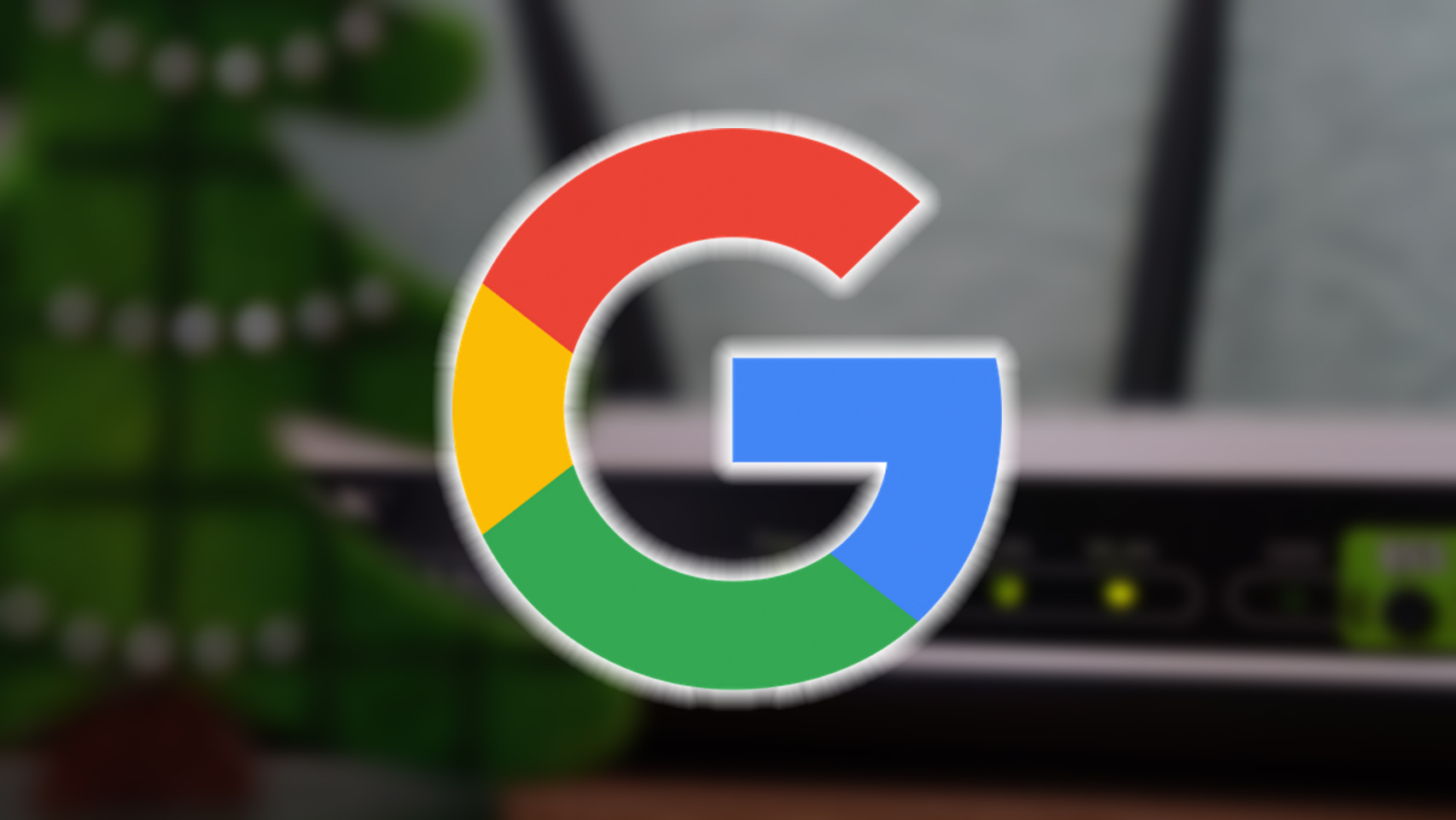Un router WiFi y el logo de Google.