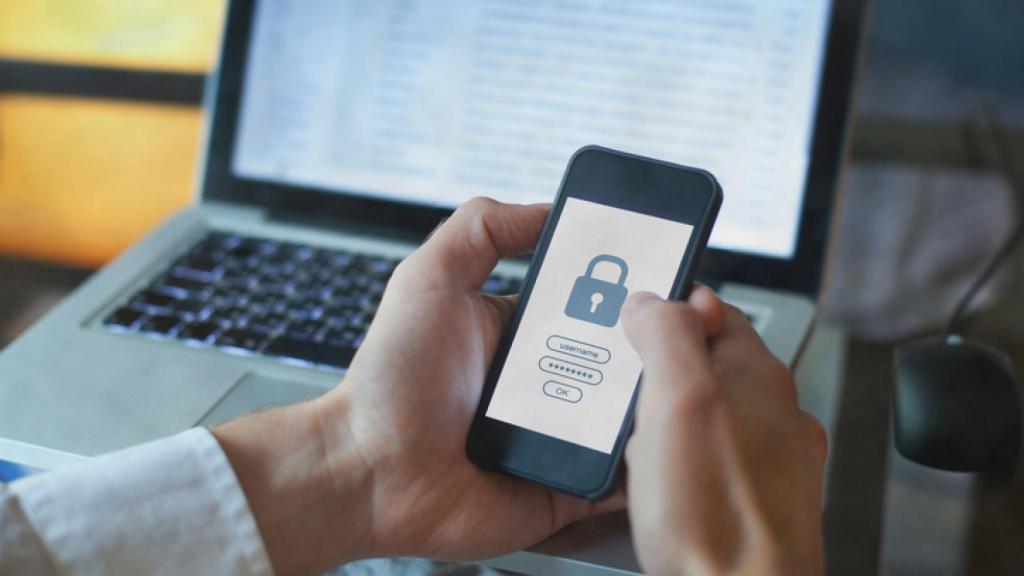 Ilustración de una persona usando credenciales.