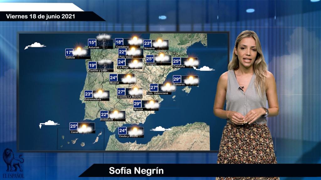 El tiempo para el viernes 17 de junio.