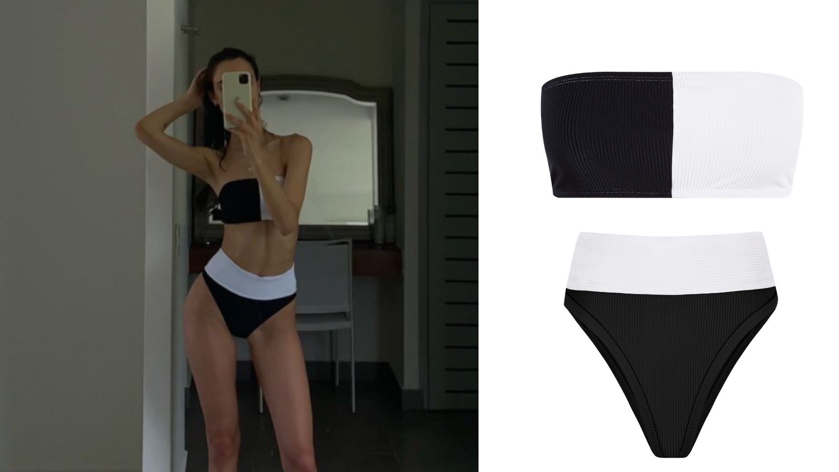 Blanca Padilla tiene el bikini bicolor que más estiliza y define la silueta.