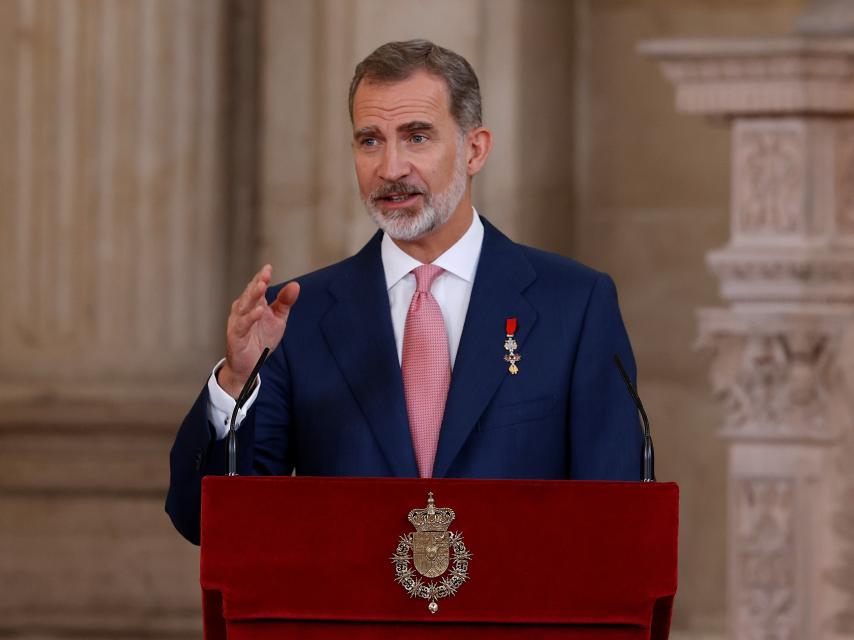 Felipe VI, durante un discurso.