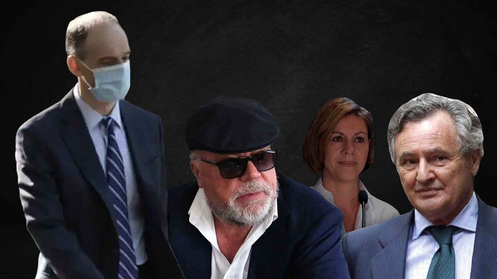 Morocho, Villarejo, Cospedal e Ignacio López del Hierro, algunos de los protagonistas de la trama.