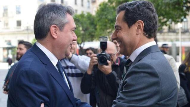 Juan Espadas y Juanma Moreno.