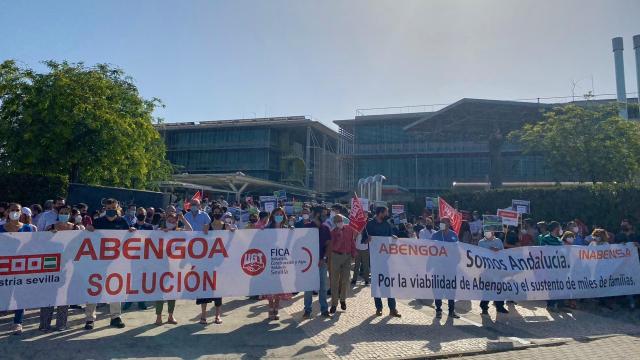 Manifestación de la plantilla de Abengoa.
