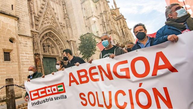 Imagen de archivo de una manifestación de los trabajadores de Abengoa en Sevilla.
