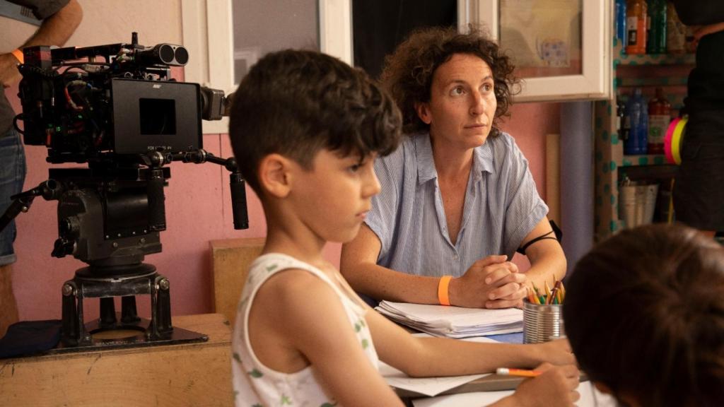 Nely Reguera en el rodaje de la película.