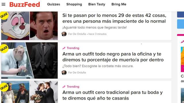 Portada del principal en español del grupo Buzzfeed.