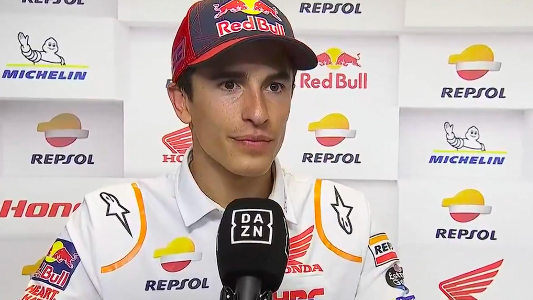 Marc Márquez, ante el micrófono de DAZN