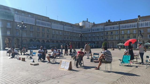Protesta de la Policía Local en María Pita.