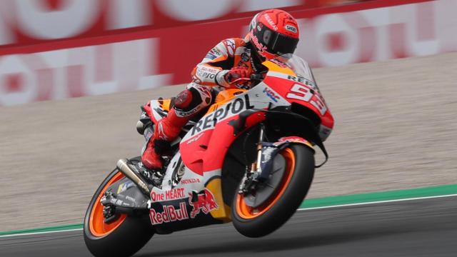 Marc Márquez rodando en el circuito de Assen