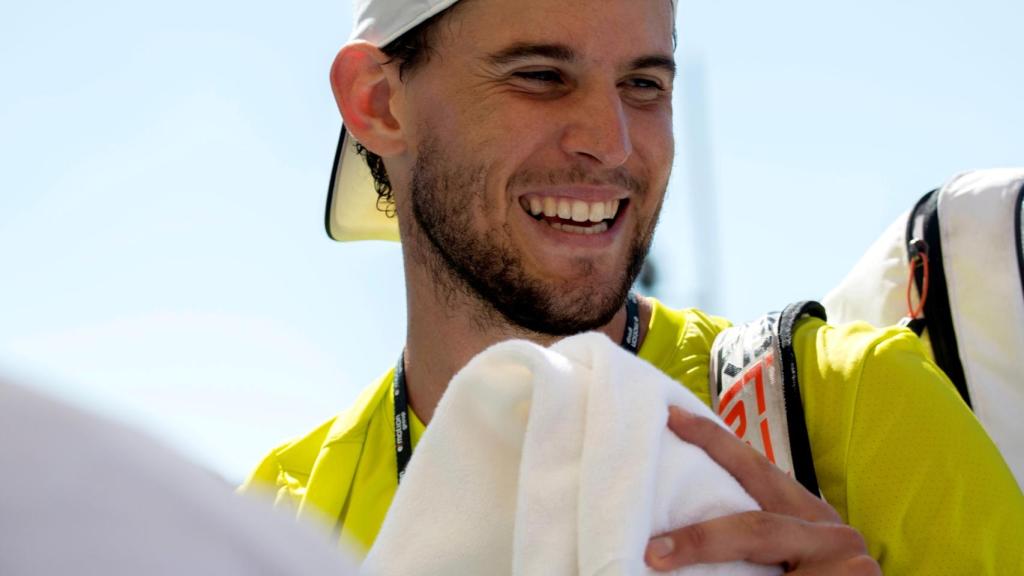 Dominic Thiem después de un entrenamiento