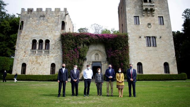Carmen Calvo en el acto de apertura institucional de los jardines del Pazo de Meirás.