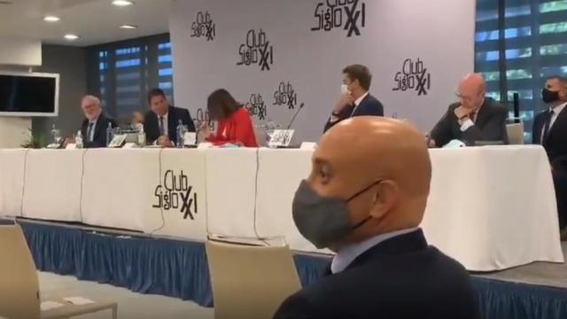 El ministro principal de Gibraltar, Fabián Picardo, en el acto que ha boicoteado Vox.