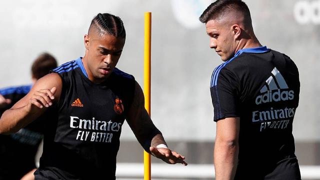 Mariano y Jovic, durante un entrenamiento