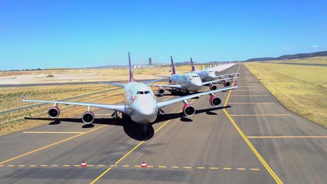 Aviones en el aeropuerto de Ciudad Real. Imagen de archivo.