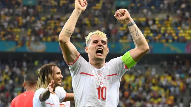 Granit Xhaka, en un partido de la selección de Suiza