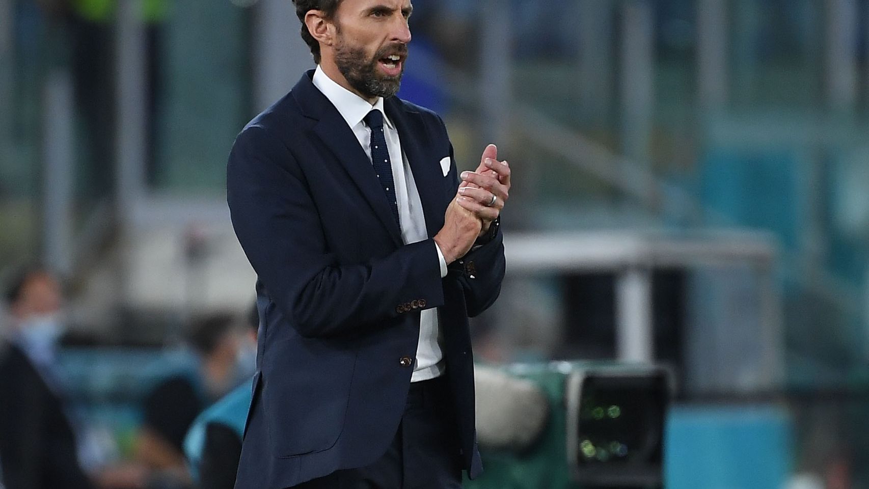 Gareth Southgate, entrenador de la selección de Inglaterra durante un partido de la Eurocopa 2020