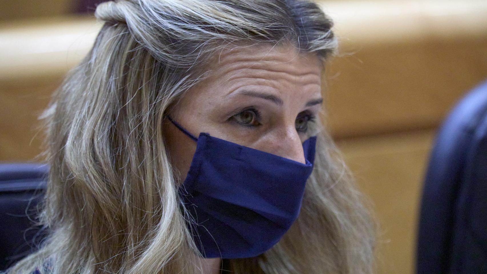 La ministra de Trabajo, Yolanda Díaz, en el Senado.