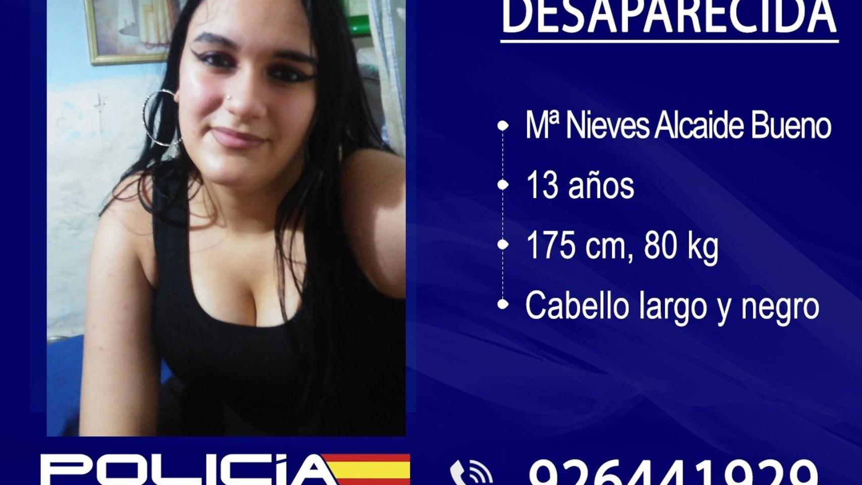 La imagen y datos de la menor que difundió la Policía solicitando colaboración ciudadana