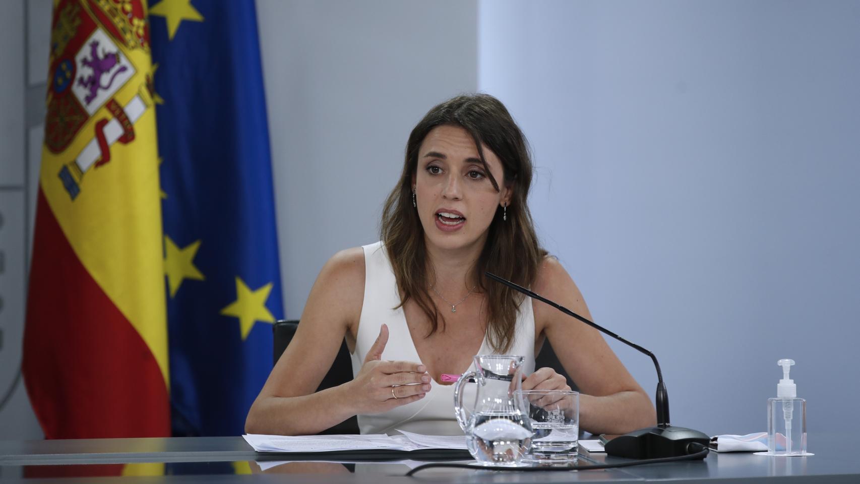 Irene Montero durante una rueda de prensa tras el Consejo de Ministros.