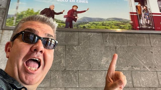 Florentino Fernández durante la gira promocional de su última película.