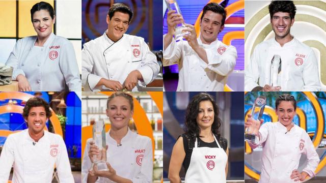 Los ocho ganadores de MasterChef España.