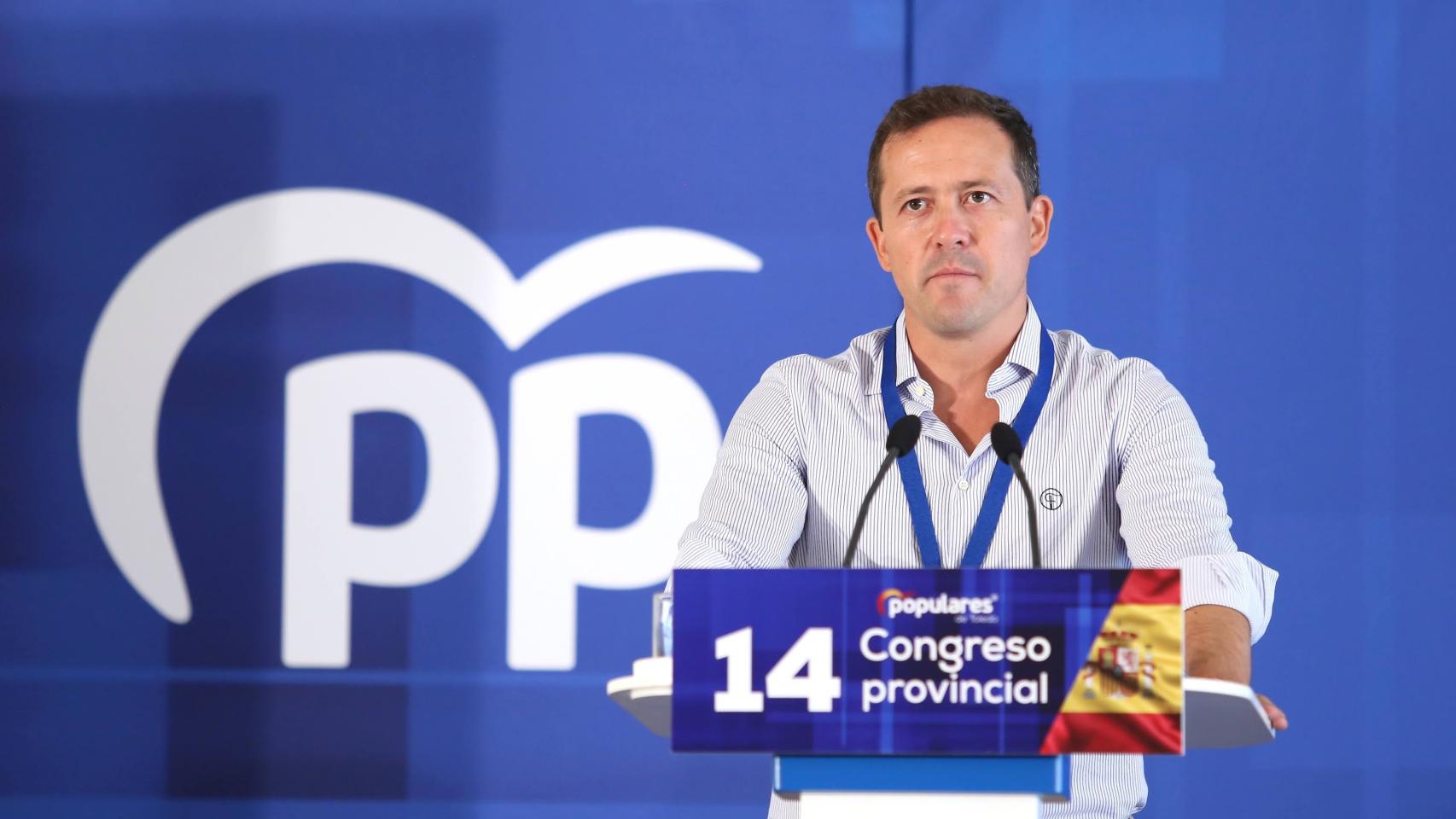 Carlos Velázquez, este domingo en el congreso provincial del PP de Toledo. Fotos: Óscar Huertas