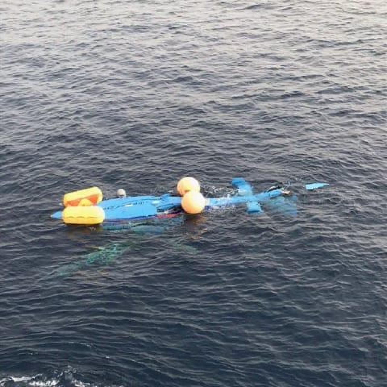 El helicóptero de Vigilancia Aduanera caído al mar esta madrugada.